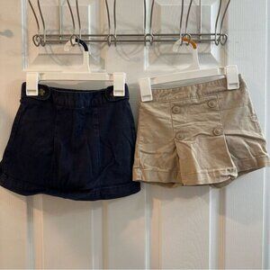 Old Navy girls school uniform skorts khaki navy pull on size XS (5) lot